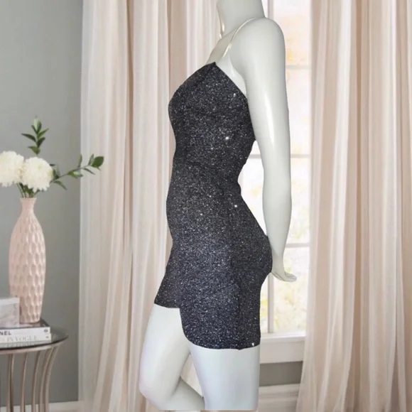 Windsor Size M | Silver Glitter  Strapless Mini Dress ( NEW WITH TAGS ) - Picture 9 of 16